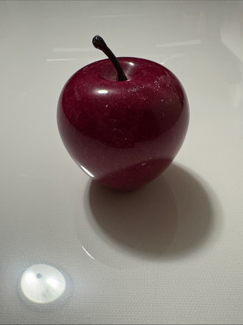 Decorative Deep Burgundy Apple Sculpture - Home Art Accent